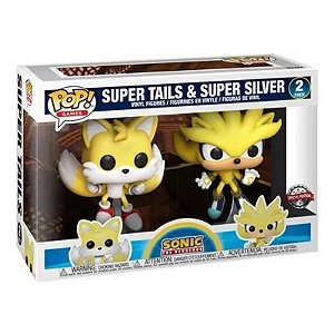 Funko Pop! Games Sonic The Hedgehod Super Tails & Super Silver 2 Pack Exclusivo