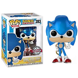Funko Pop! Games Sonic The Hedgehog Sonic with Ring 283 Exclusivo Metallic