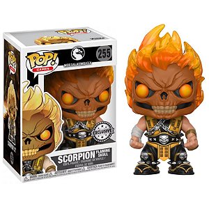 Funko Pop! Games Mortal Kombat Scorpion Flaming Skull 255 Exclusivo