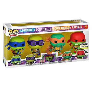 Funko Pop! Filmes Tartarugas Ninjas Ninja Turtles Leonardo Donatello Michelangelo Raphael 4 Pack Exclusivo