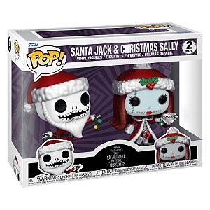 Funko Pop! Disney The Nightmare Before Christmas Santa Jack & Christmas Sally 2 Pack Exclusivo Diamond