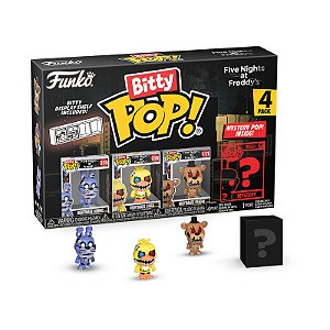 Funko Bitty Pop! Games Five Nights At Freddy's Nightmare Bonnie, Nightmare Chica, Nightmare Freddy + Surpresa 4 Pack Series 4