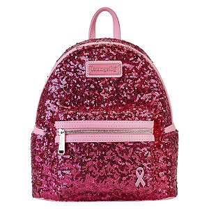 Loungefly Mini Backpack Pink Ribbon Sequin