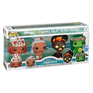 Funko Pop! Disney Moana Gramma Tala Te Ka Te Fiti 4 Pack Exclusivo Glow