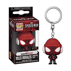 Funko Pop! Keychain Chaveiro Marvel Spider-Man Miles Morales Winter Suit Exclusivo