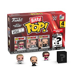 Funko Bitty Pop! WWE  Bret Hit Man Hart, Shawn Michaels, Mean Gene Okerlund + Surpresa