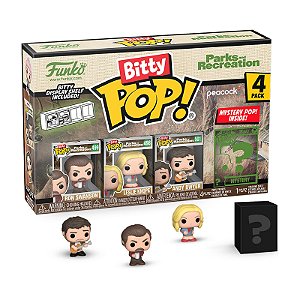 Funko Bitty Pop! Television Parks And Recreation Ron Swanson, Leslie Knope, Andy Dwyer + Surpresa