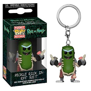 Funko Pop! Keychain Chaveiro Animation Rick And Morty Pickle Rick In Rat Suit
