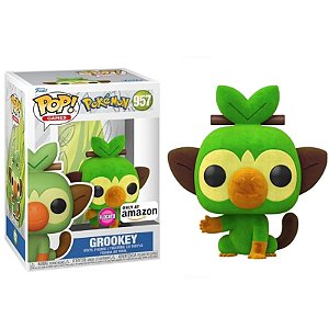 Funko Pop! Games Pokémon Grookey 957 Exclusivo Flocked