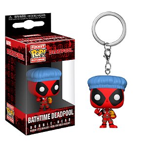 Funko Pop! Keychain Chaveiro Marvel Deadpool Bathtime Bobble-Head