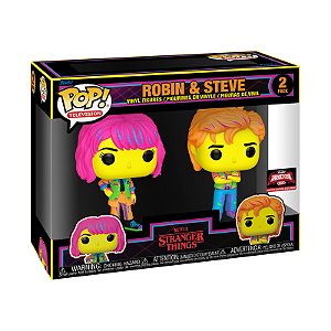 Funko Pop! Television Stranger Things Robin & Steve 2 Pack Exclusivo Blacklight