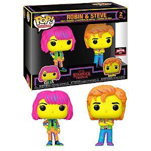Funko Pop! Television Stranger Things Robin & Steve 2 Pack Exclusivo Blacklight
