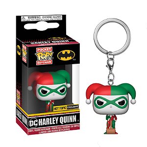 Funko Pop! Keychain Chaveiro DC Comics Harley Quinn Holiday Exclusivo