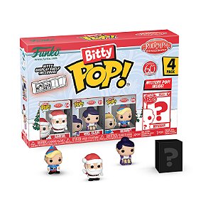 Funko Bitty Pop! Filme Rudolph The Red-Nosed Reindeer Santa, Mrs. Claus, Hermey + Surpresa