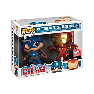 Funko Pop! Marvel Civil War Captain America Iron man 2 Pack Exclusivo