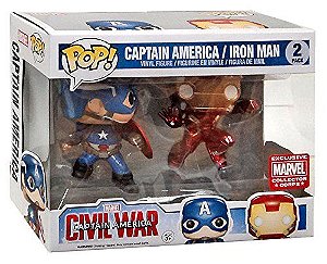 Funko Pop! Marvel Civil War Captain America Iron man 2 Pack Exclusivo