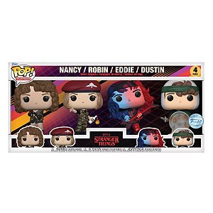 Funko Pop! Television Stranger Things Nancy Robin Eddie Dustin 4 Pack Exclusivo