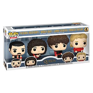 Funko Pop! Rocks Queen Freddie Mercury Brian May John Deacon Roger Taylor 4 Pack