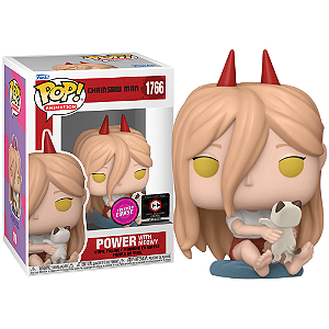 Funko Pop! Animation Chainsaw Man Power With Meowy 1766 Exclusivo Flocked
