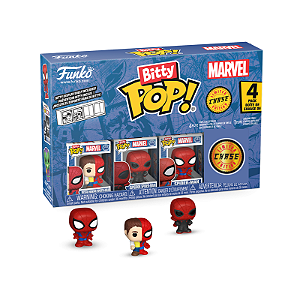 Funko Bitty Pop! Marvel Homem Aranha / Peter Parker Spider Man / Superior Spider Man / Spider Man + Surpresa Chase Sortido