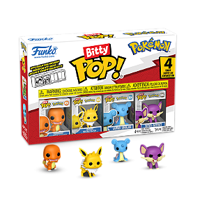 Funko Bitty Pop! Games Pokemon Charmander Jolteon Lapras Lokhlass Ratata 4 Pack
