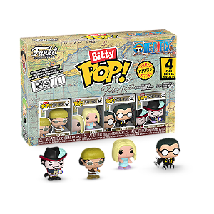 Funko Bitty Pop! Animation One Piece Usopp, Kaya, Kuro, Dracule Mihawk 4 Pack Exclusivo Chase