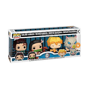 Funko Pop! Animation Demon Slayer 4 Pack Exclusivo Glow