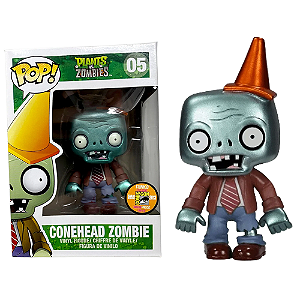 Funko Pop! Games Plants Vs Zombies Conehead Zombie 05 Exclusivo Metallic