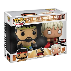 Funko Pop! Games Street Fighter Hot Ryu and Violent Ken 2 Pack Exclusivo