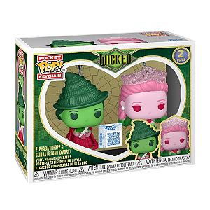 Funko Pop! Keychain Chaveiro Wicked Glinda & Elphaba 2 Pack Exclusivo