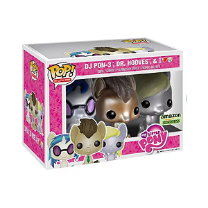 Funko Pop! Animation My Little Pony DJ Pon-3 Dr Hooves And I Love Pony 3 Pack Exclusivo Metallic