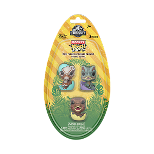 Funko Pocket Pop! Filme Jurassic Park Velociraptor Dilophosaurus And Stygimoloch 3 Pack