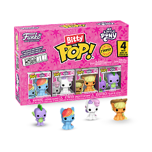 Funko Bitty Pop! My Little Pony Rainbow Dash, Sweetie Belle, Applejack And Spike 4 Pack Exclusivo Chase