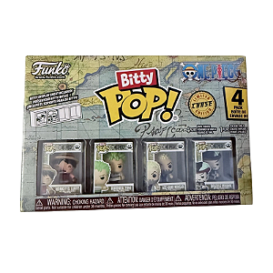Funko Bitty Pop! Animation One Piece Monkey D. Luffy Roronoa Zoro Axe-Hand Morgan, Dracule Mihawk 4 Pack