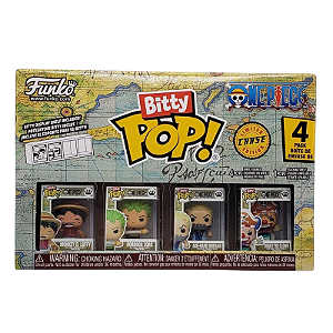 Funko Bitty Pop! Animation One Piece Monkey D. Luffy Roronoa Zoro Axe-Hand Morgan Buggy The Clown 4 Pack
