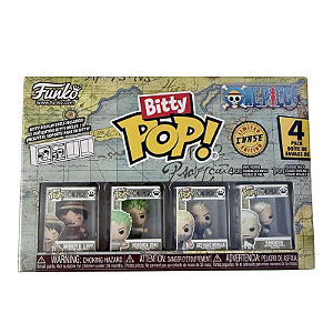 Funko Bitty Pop! Animation One Piece Monkey D. Luffy Roronoa Zoro Axe-Hand Morgan Smoker 4 Pack