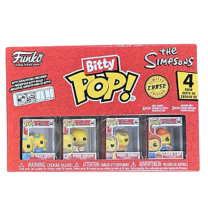 Funko Bitty Pop! Television Os Simpsons Maggie Simpson Homer Simpson Barney Gumble Lard Lad 4 Pack
