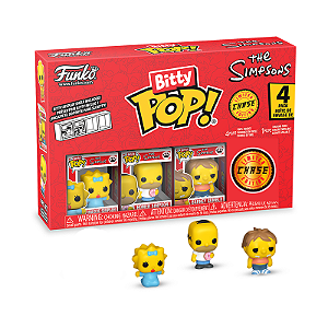 Funko Bitty Pop! Television Os Simpsons Maggie Simpson Homer Simpson Barney Gumble + Surpresa Chase Sortido