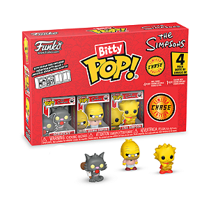 Funko Bitty Pop! Television Os Simpsons Scratchy Grampa Simpson Lisa Simpson + Surpresa Chase Sortido