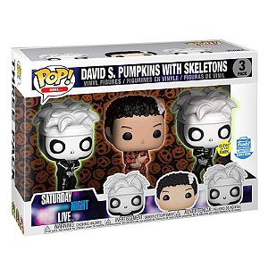 Funko Pop! SNL Saturday Night Live David S. Pumpkins With Skeletons 3 Pack Exclusivo Glow