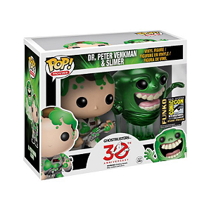 Funko Pop! Filme Ghostbusters / Os Caça Fantasmas Dr Peter Venkman & Slimer 2 Pack Exclusivo 2500 Pcs