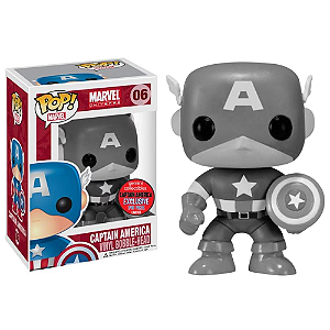 Funko Pop! Marvel Capitao America / Captain America 06 Exclusivo Black and White