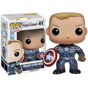 Funko Pop! Marvel Capitao America Unmasked Captain America 41 Exclusivo