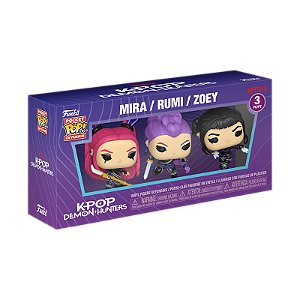 Funko Pop! Keychain Chaveiro Guerreiras do K-Pop Demon Hunters Mira, Rumi, Zoey 3 pack