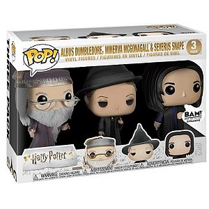 Funko Pop! Filme Harry Potter Dumbledore McGonagall Snape 3 Pack Exclusivo