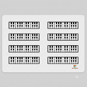 Diagrama do Teclado em PVC para Estudo das Notas Musicais – A19 | Método Brinqtoc