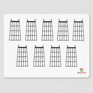 Diagrama do Violão em PVC para Estudo de Acordes e Notas – A20 | Método Brinqtoc