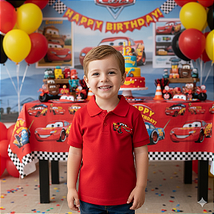 Camiseta Polo Infantil Carros