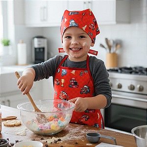 Kit Culinária Infantil com Avental e Touca