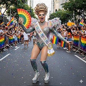 Faixa Rainha LGBT+ bordada para Carnaval